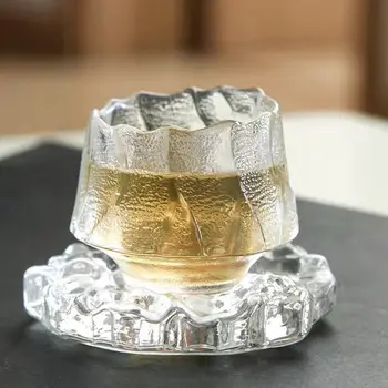 Термостойкая стъклена чаша Lotus Master Cup ръчно изработени, японската чаша, самостоятелна прозрачна матирана чаена чаша