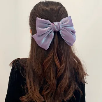 Френска перлена сатен родословни с голям лък Русалка Джи Hair Card корея Ins Японската JK пролетно шнола аксесоар за коса женски