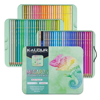 Цветни моливи KALOUR Macaron, Определени от 72 цветове, Мека основа за рисуване, подходящи за възрастни и деца, Рисующих Скици, Растушевывающих Раскрашивающую дръжка