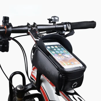 Чанта за планински велосипед със защита от пръски вода, чанта за мобилен телефон със сензорен екран, чанта за горната тръба, чанта за предната греда на велосипед, мотор чанта