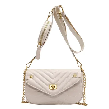 Чанта през рамо, луксозна дизайнерска чанта за жени, 2 бр./компл., верига с бродерия, дамски чанти-месинджър, в чантата си за телефон