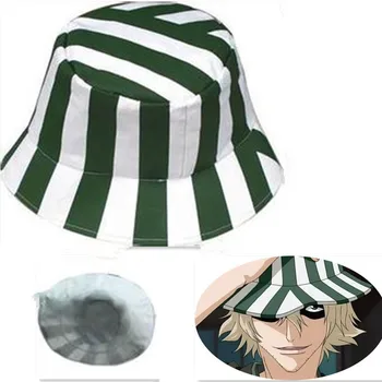 Шапка за cosplay в стила аниме, шапка Bleach Urahara Kisuke, навес, лятна готина шапка в зелено и бяло райе, диня шапка унисекс 2023